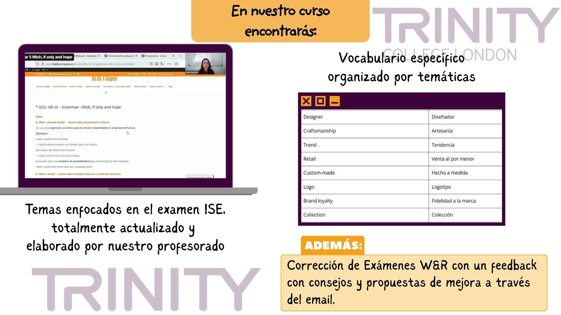 TRINITY online Curso ingles B1, B2, C1 BlaBlaCompany Granada.1 Curso Online Aptis B1 desde casa